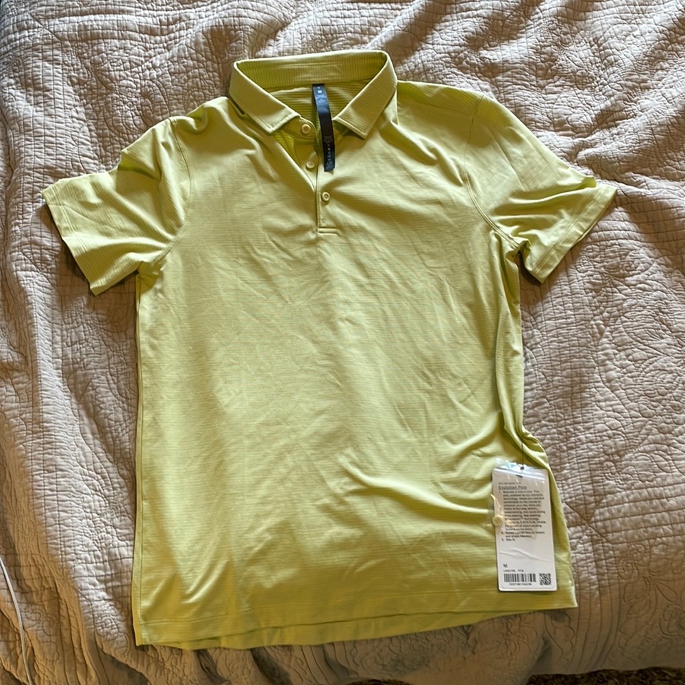 LULULEMON- Men’s NEVER WORN - Size: MEvolution Polo - green/yellow - WITH TAGS
